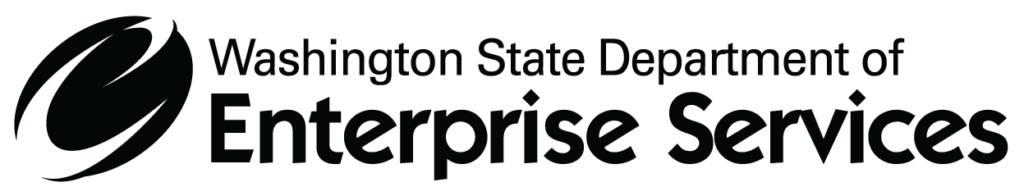 Logo of the Washington State Department of Enterprise Services with a circular abstract design on the left and the department name in bold black text on the right.